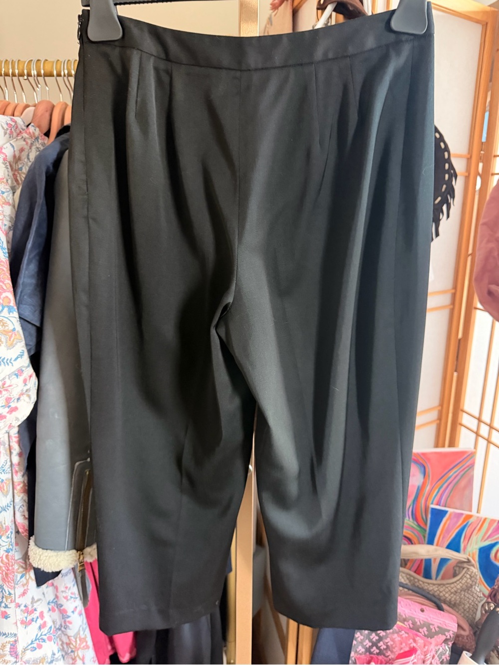 St. John Collection Black Wool Blend Cropped Dress Pants Size 8 - Picture 4 of 8